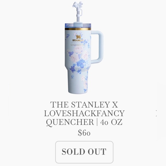 *SOLD* STANLEY x LOVESHACKFANCY 40oz TUMBLER EVERLASTING BLOOMS - Picture 2 of 5